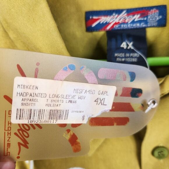 NEW Vtg Miskeen Y2K Hand Painted Long Sleeve Button Down Shirt 4X - Picture 6 of 11